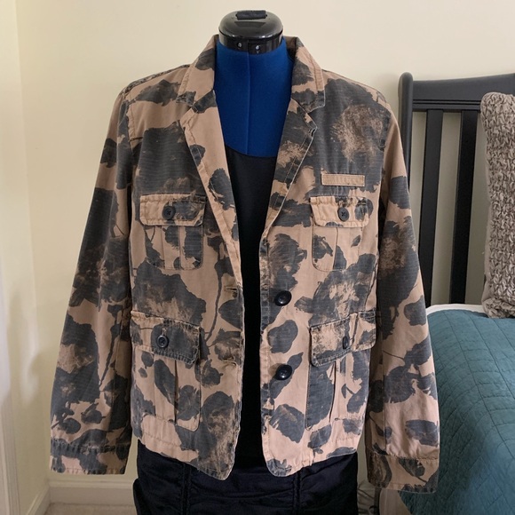 NWT J Crew Tea Dyed Floral Cargo Utility Jacket - Picture 4 of 7